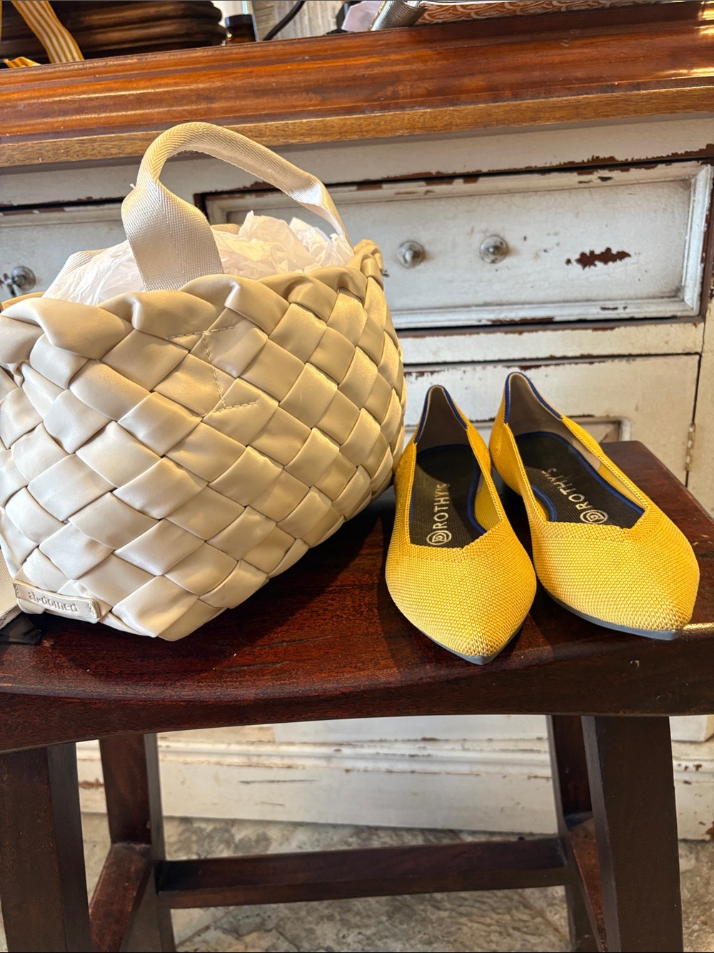 Rothy's Marigold Yellow The Point Pointy Toe Ballet Flat Size 7.5 - Picture 3 of 7